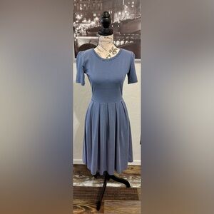 LulaRoe Amelia Purple & White Striped XS Dress